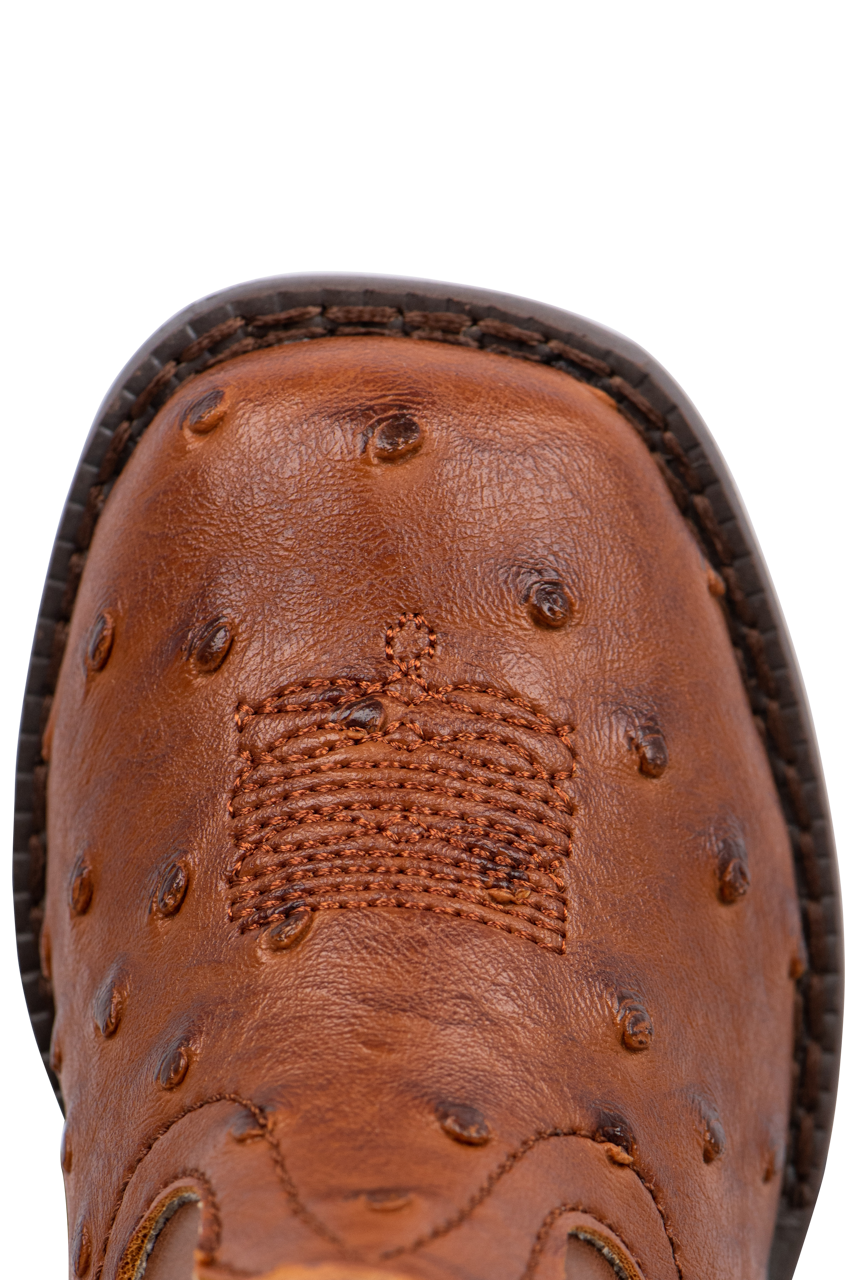 Roper Tan Faux Ostrich Toddler Boots