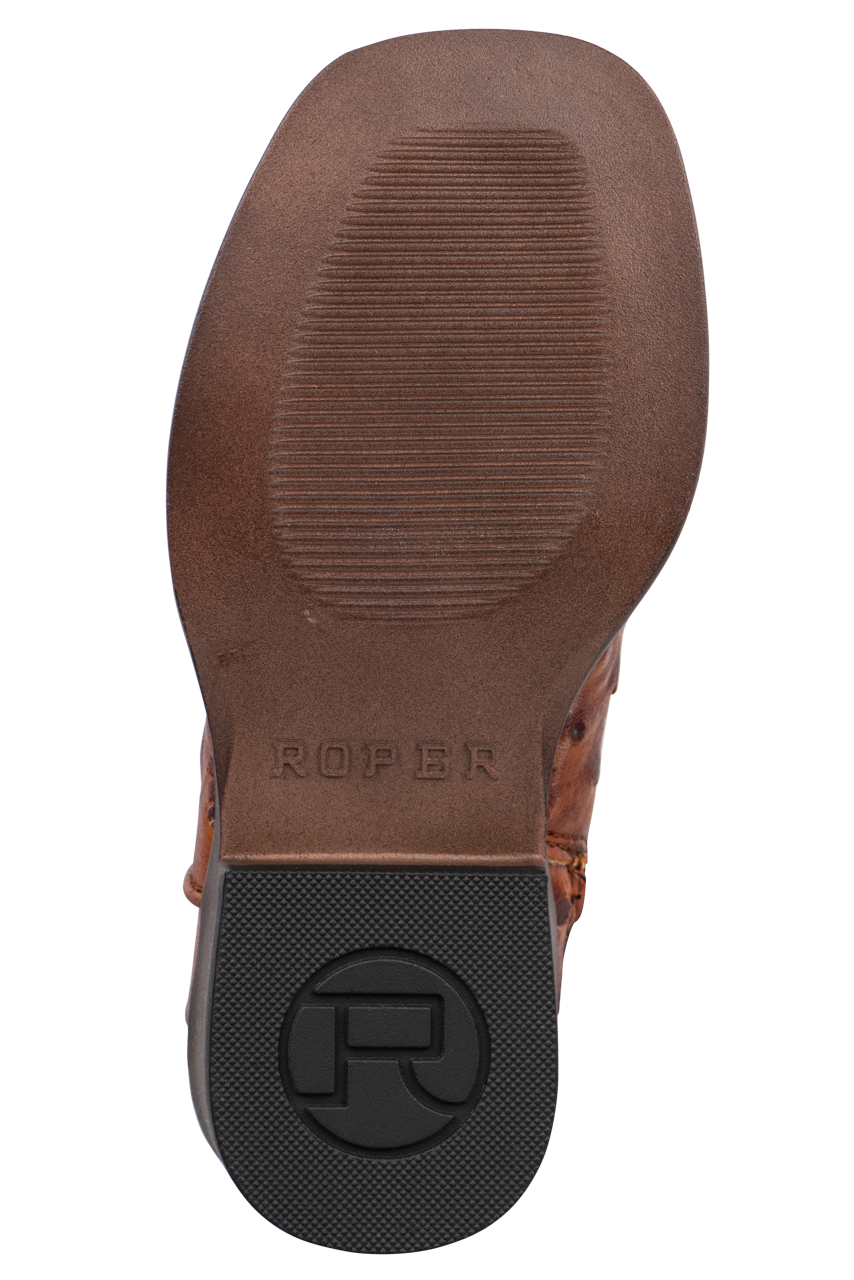 Roper Tan Faux Ostrich Toddler Boots