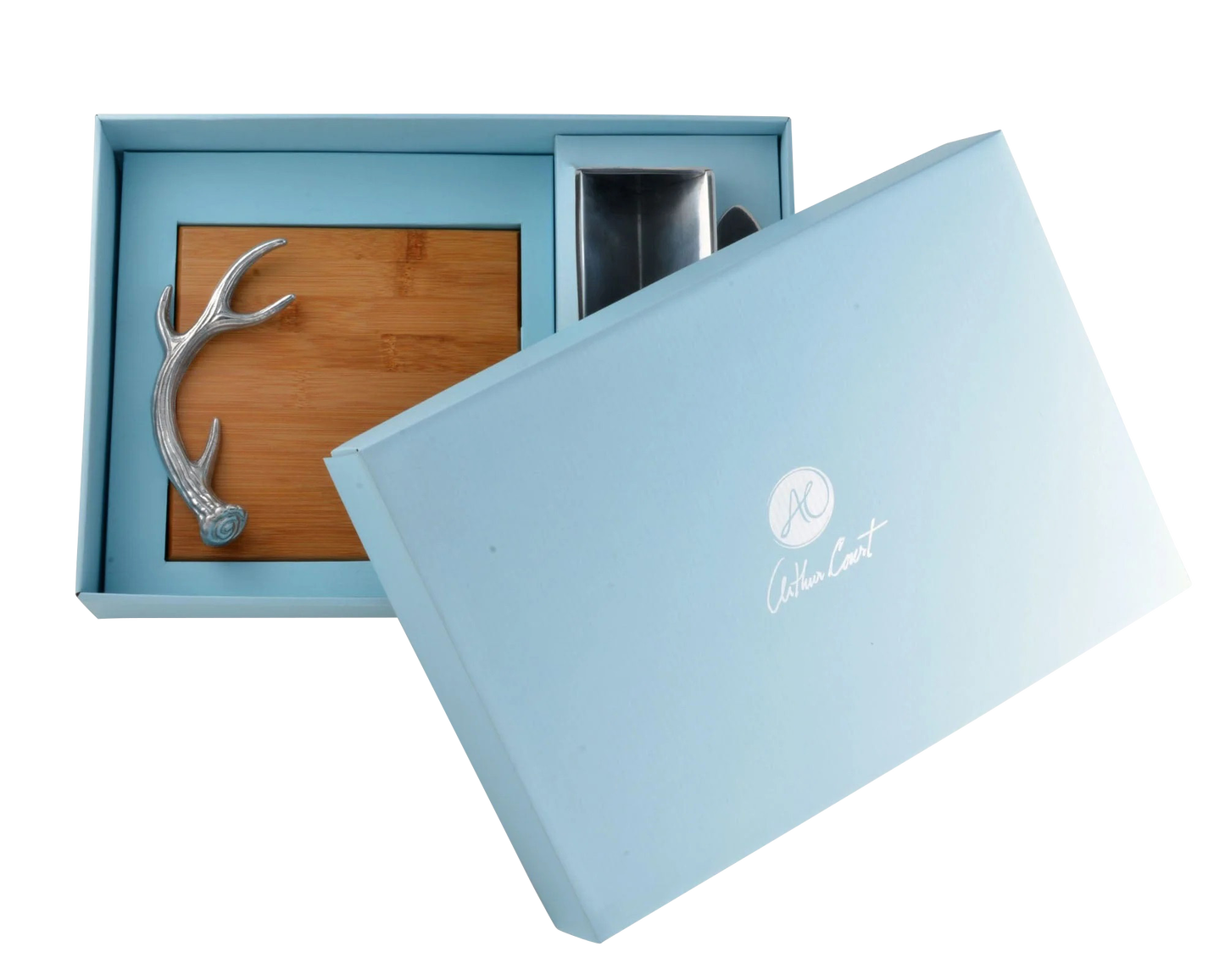 Arthur Court Antler Bamboo Cheese Set