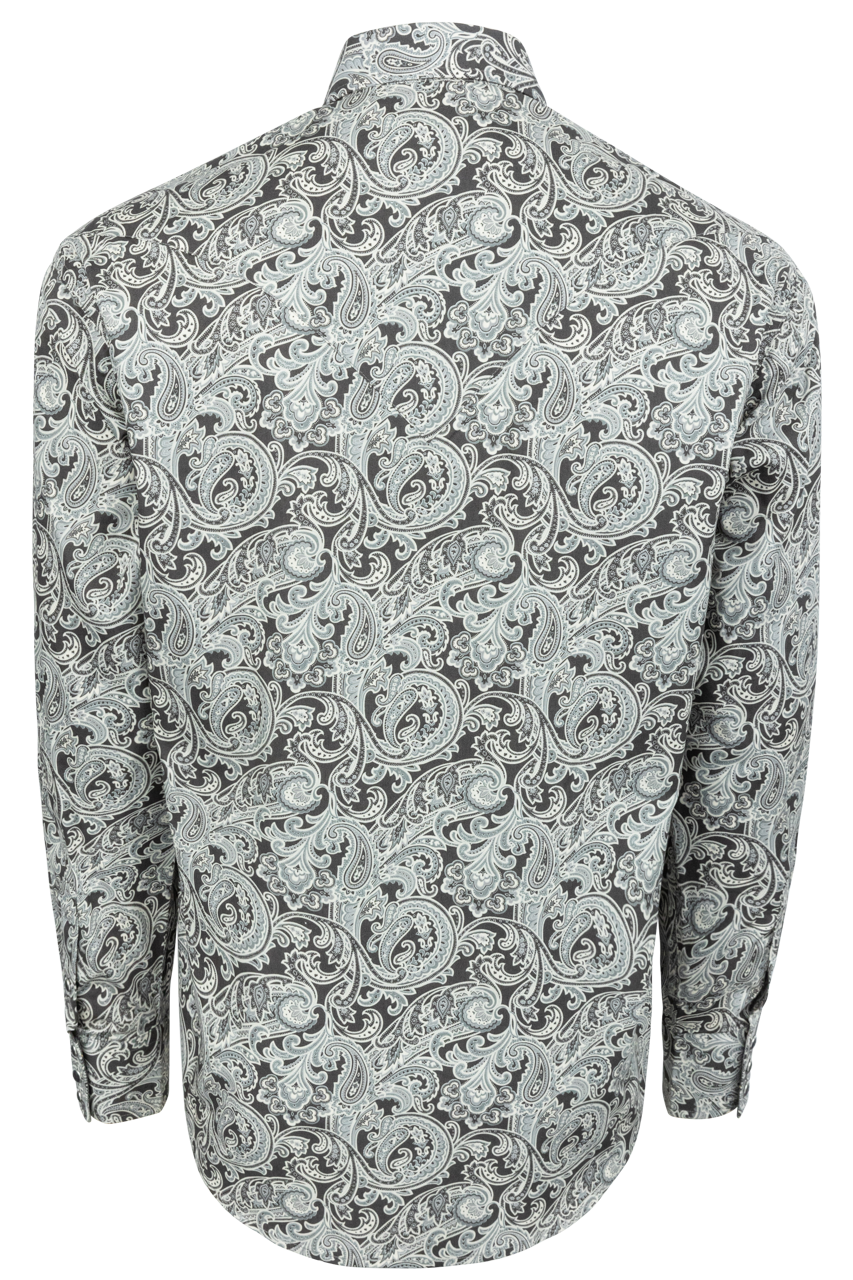 Stetson Men's Paisley Snap Front Shirt - Silver Multi