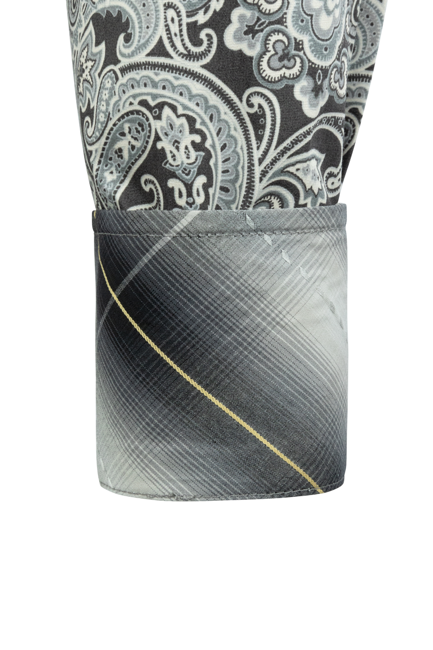 Stetson Men's Paisley Snap Front Shirt - Silver Multi