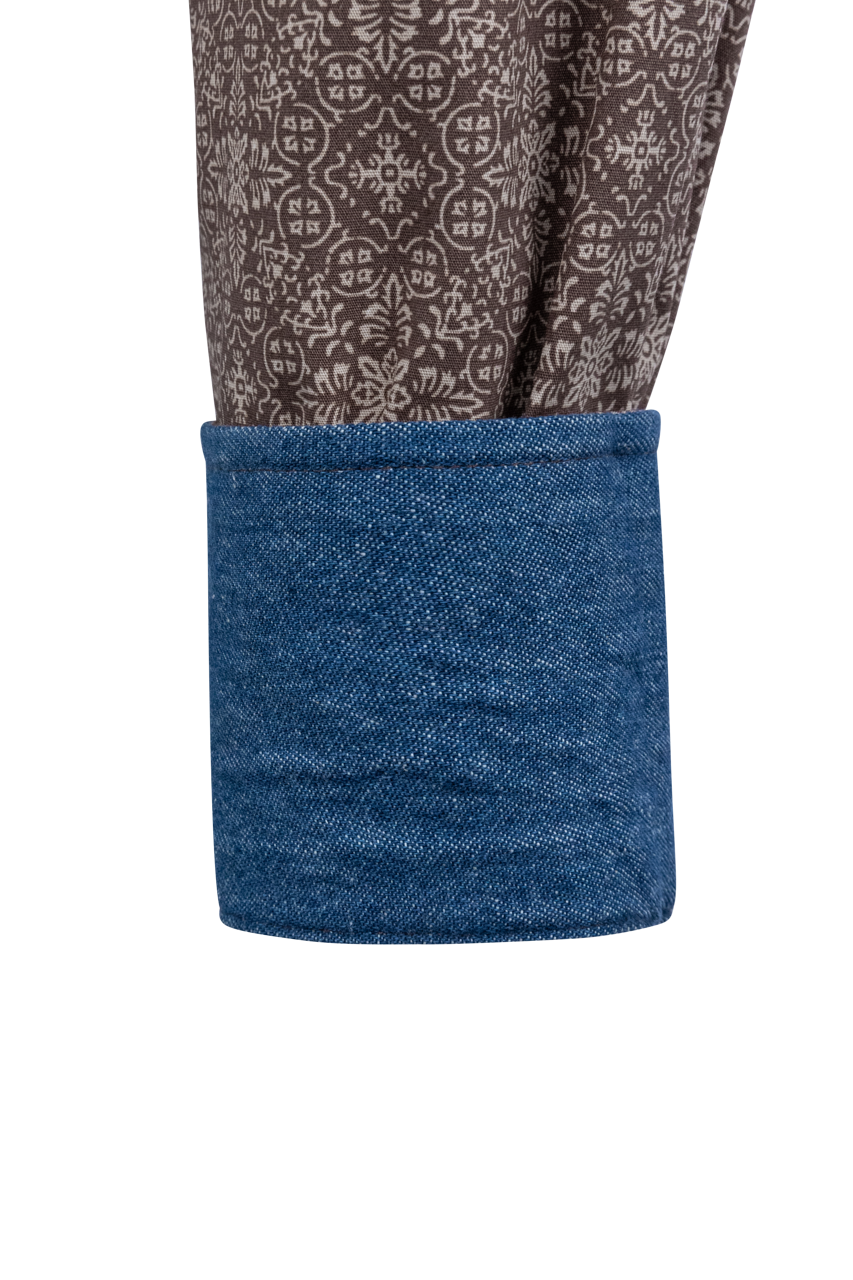 Stetson Men's Vintage Ornamental Snap Front Shirt - Brown