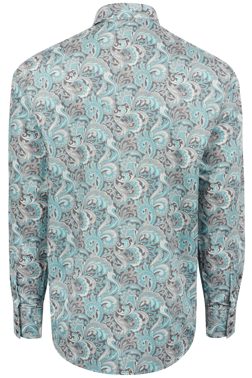Stetson Men's Paisley Print Pearl Snap Shirt - Sage