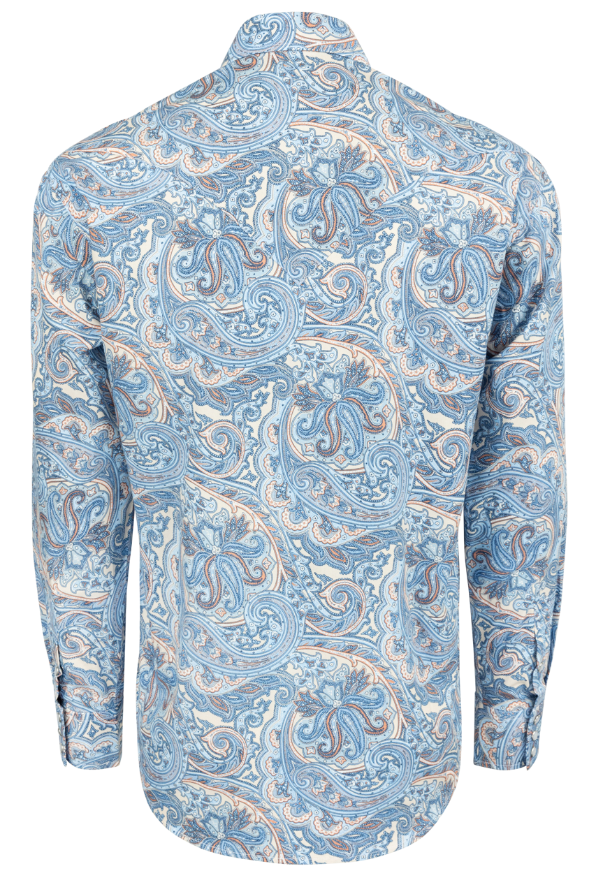 Stetson Men's Sunrise Paisley Snap Front Shirt - Blue Multi