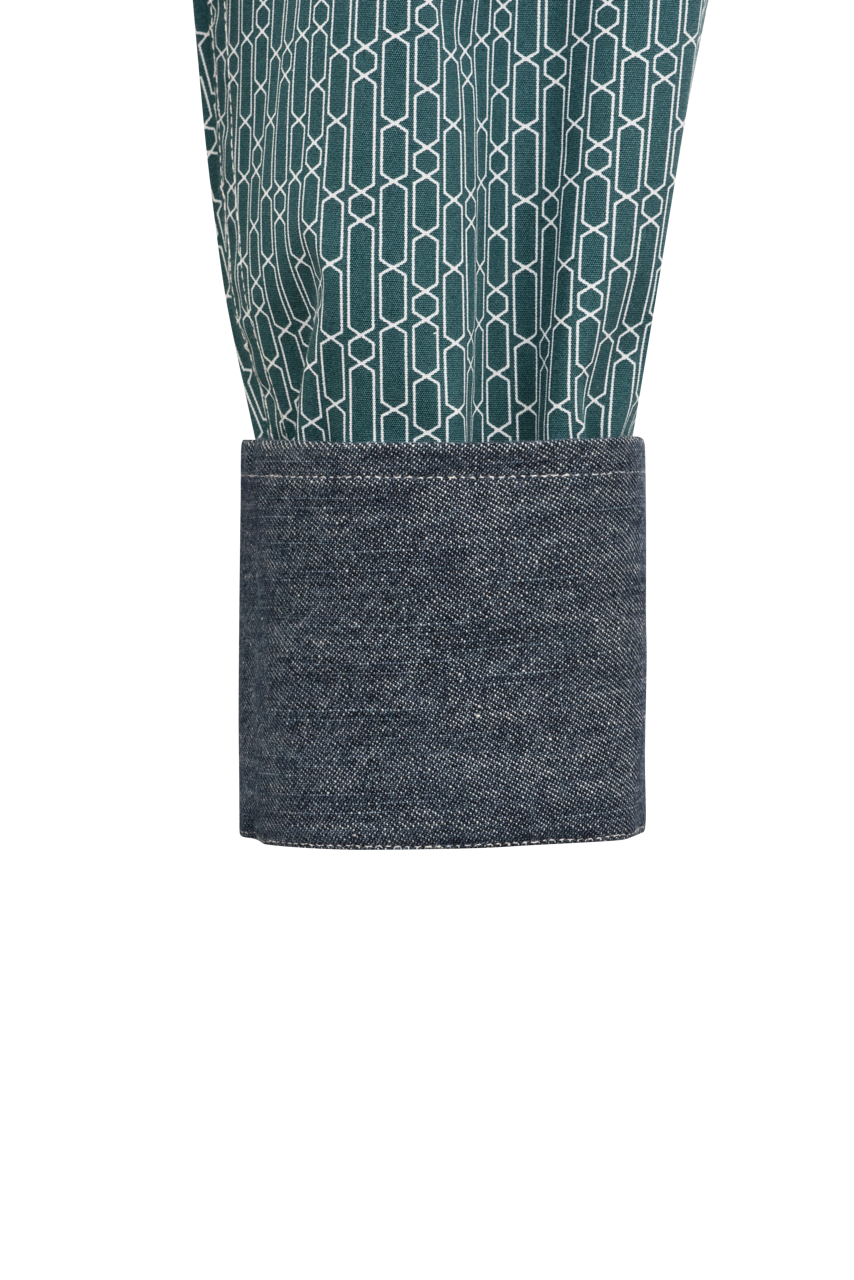 Stetson Men's Key Print Pearl Snap Shirt - Green