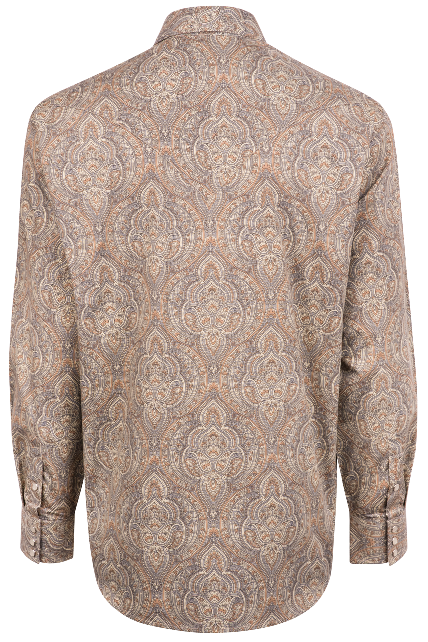 Stetson Men's Desert Medallion Pearl Snap Shirt - Brown