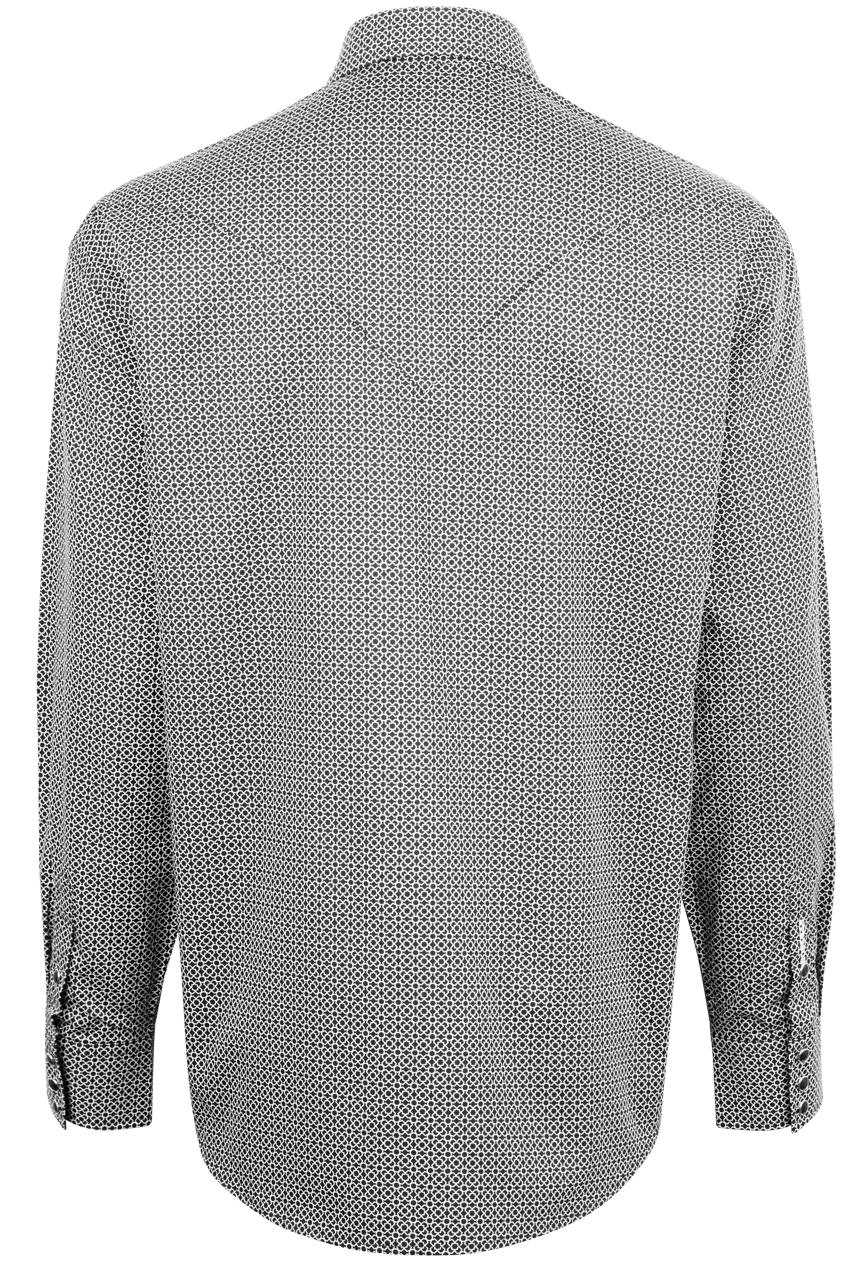Stetson Men's Ornate Geometric Print Pearl Snap Shirt - Black