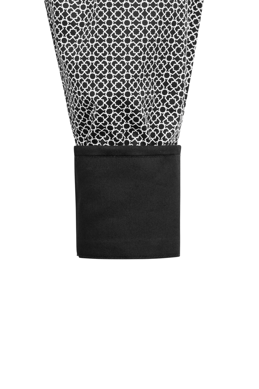 Stetson Men's Ornate Geometric Print Pearl Snap Shirt - Black