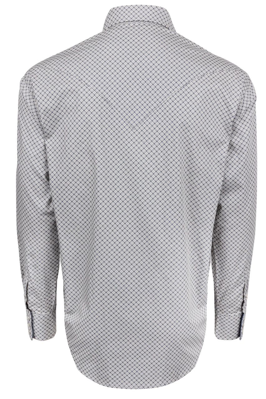 Stetson Men's Snap Front Shirt - Gray Geometric