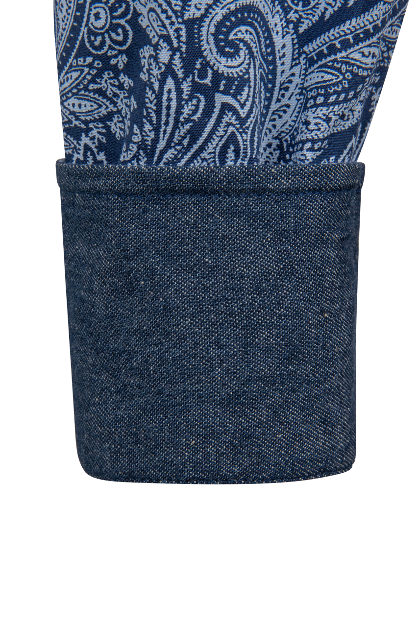 Stetson Men's Paisley Snap Front Shirt - Indigo