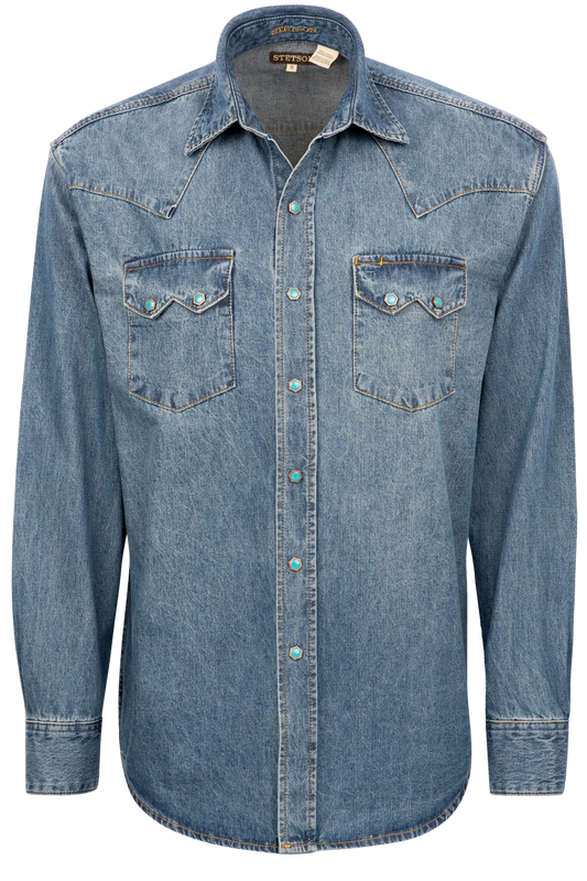 Stetson Men's Snap Front Shirt - Classic Denim