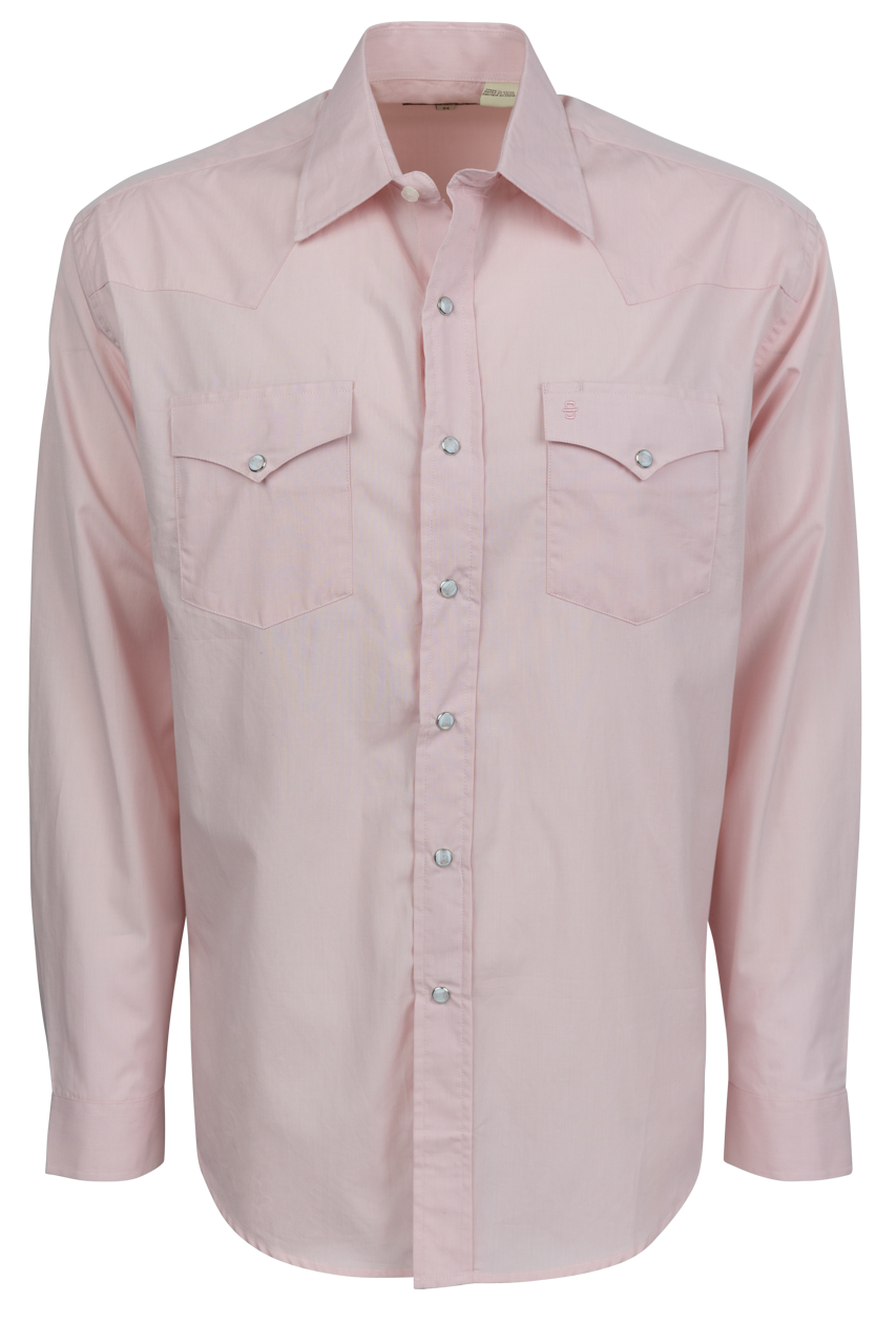 Stetson Pink End-On-End Western Shirt Stetson Pink End-On-End Western Shirt