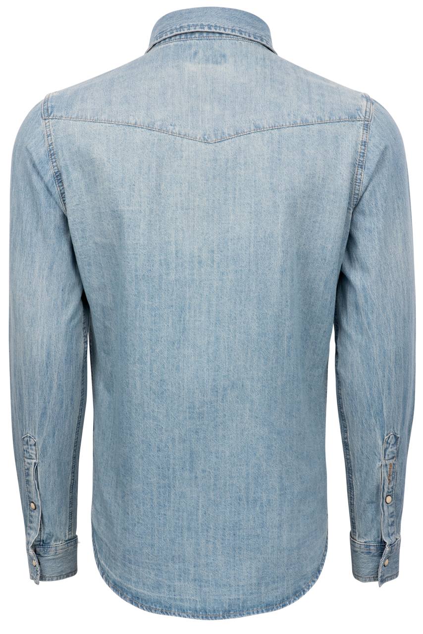 Stetson Men's Snap Front Shirt - Light Denim