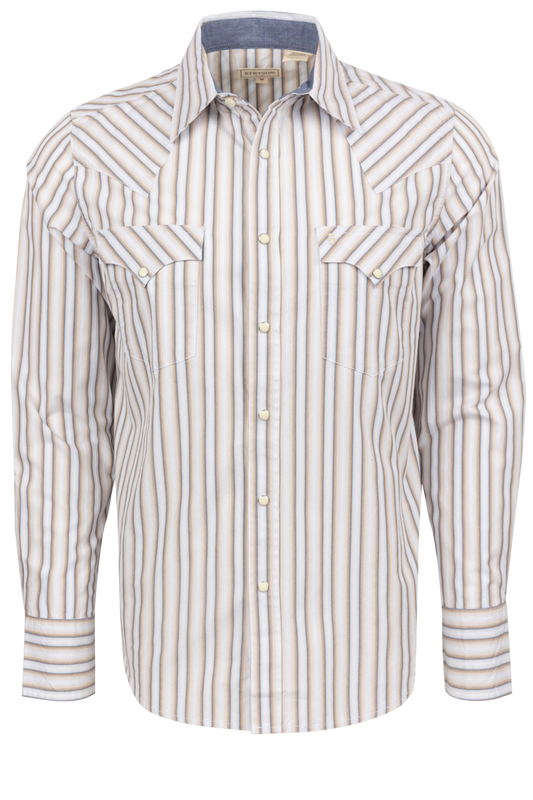 Stetson Men's Ombre Stripe Snap Front Shirt - Brown
