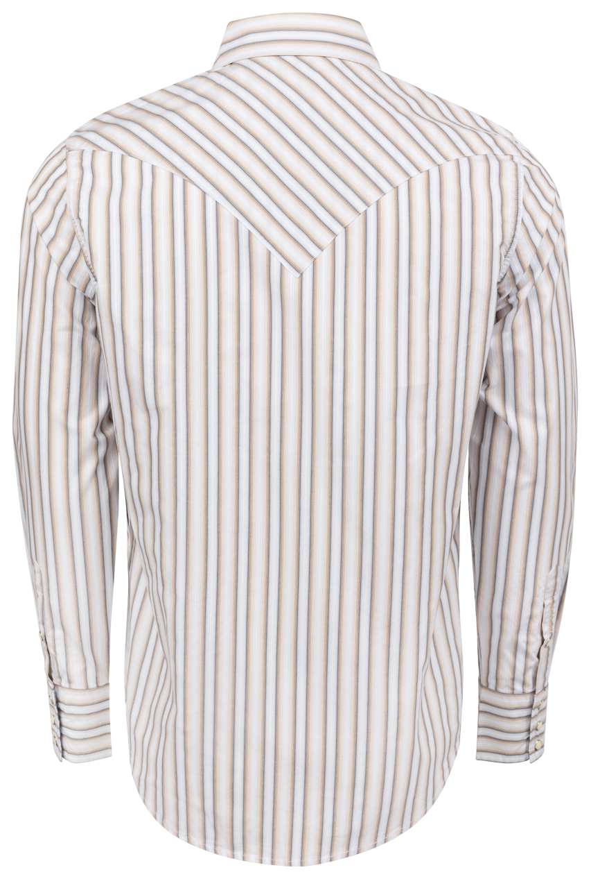 Stetson Men's Ombre Stripe Snap Front Shirt - Brown