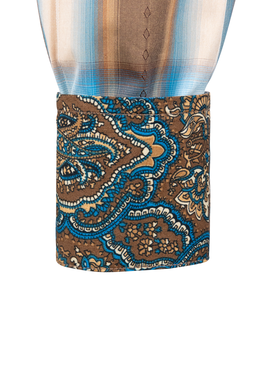 Stetson Men's Plaid Snap Front Shirt - Brown Multi