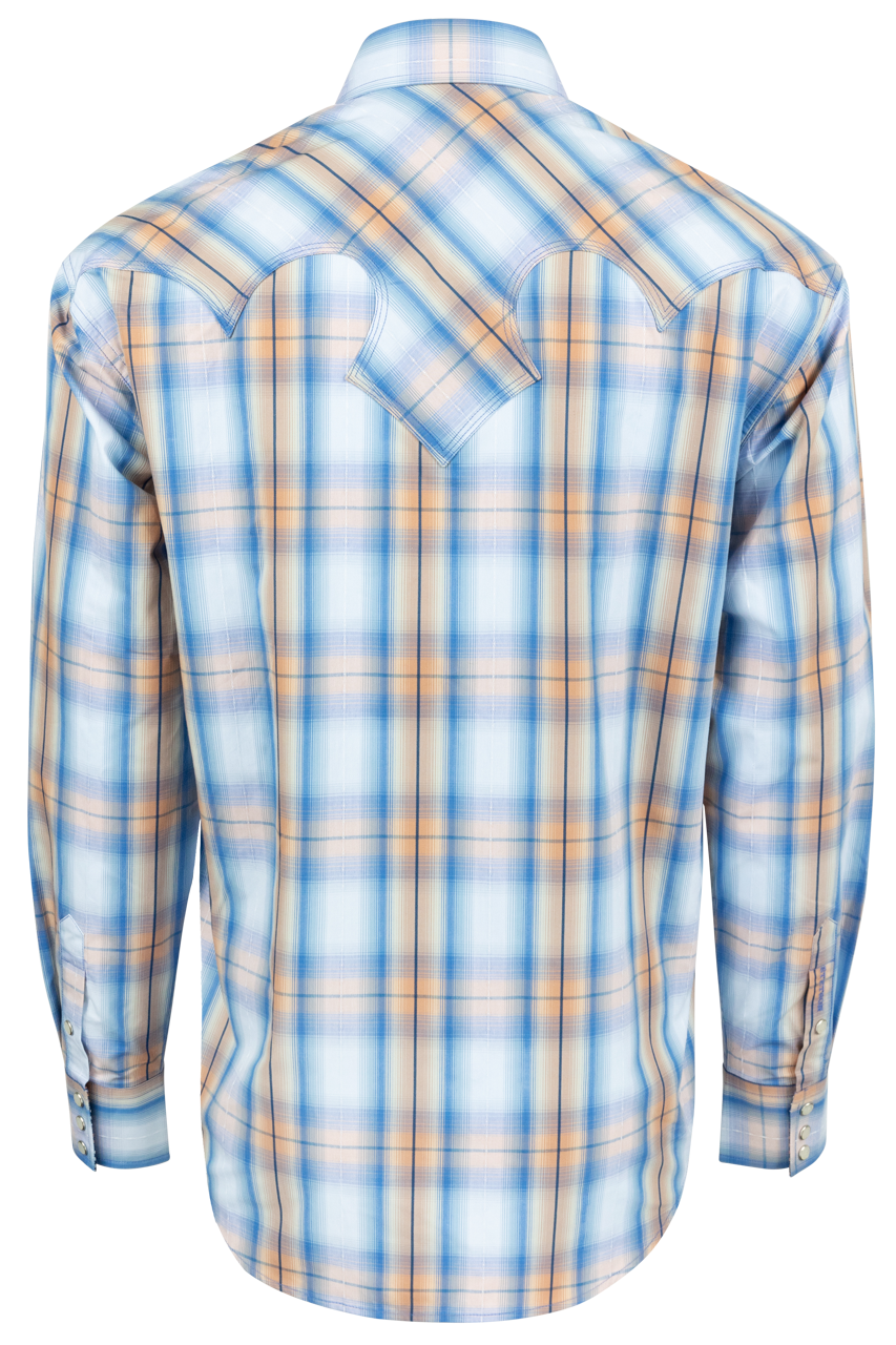 Stetson Men's Sunrise Plaid Snap Front Shirt - Blue Multi