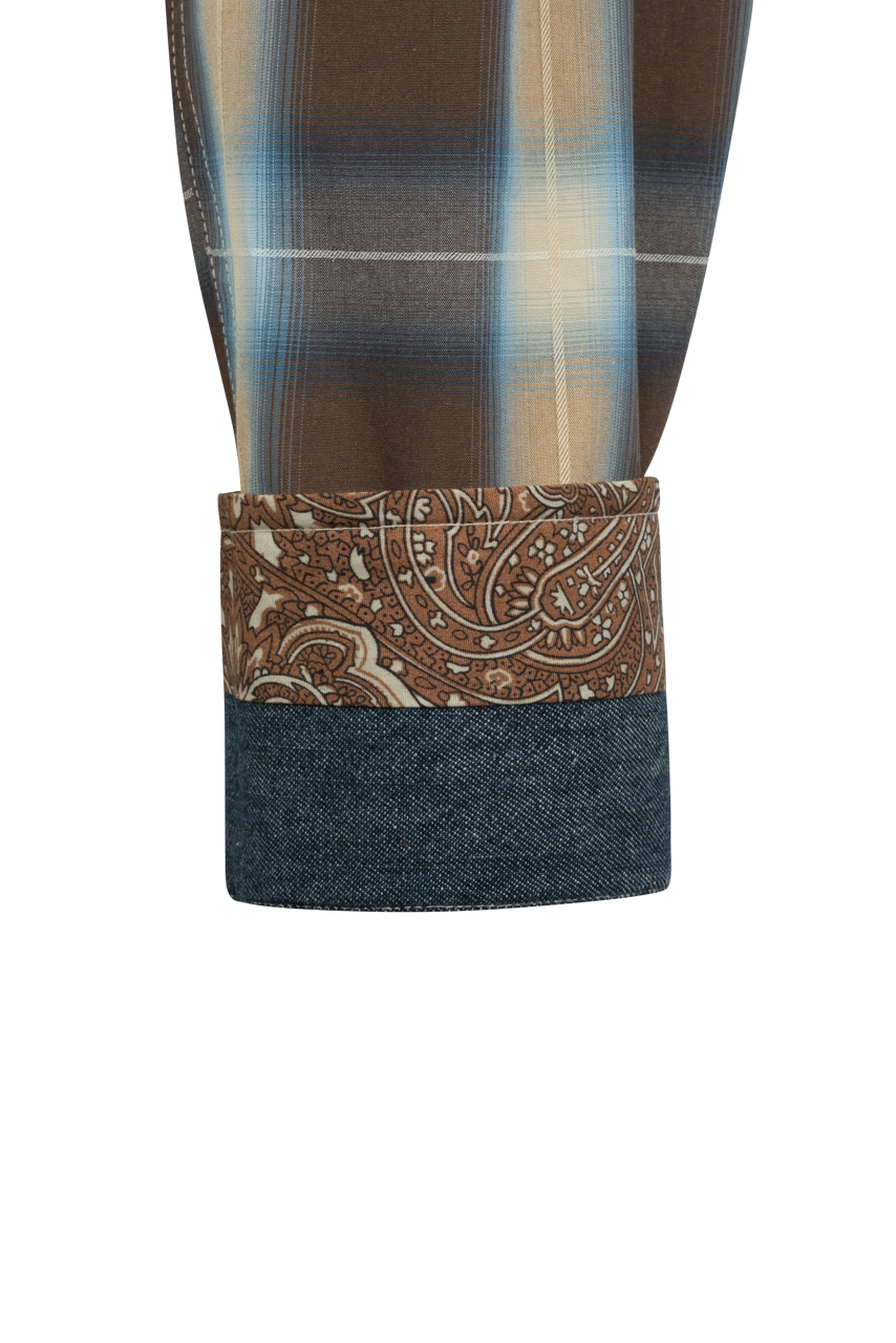 Stetson Men's Sierra Plaid Pearl Snap Shirt - Brown