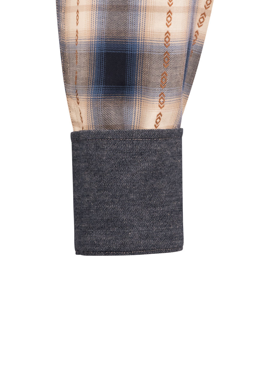 Stetson Men's Original Rugged Plaid Snap Front Shirt - Indigo