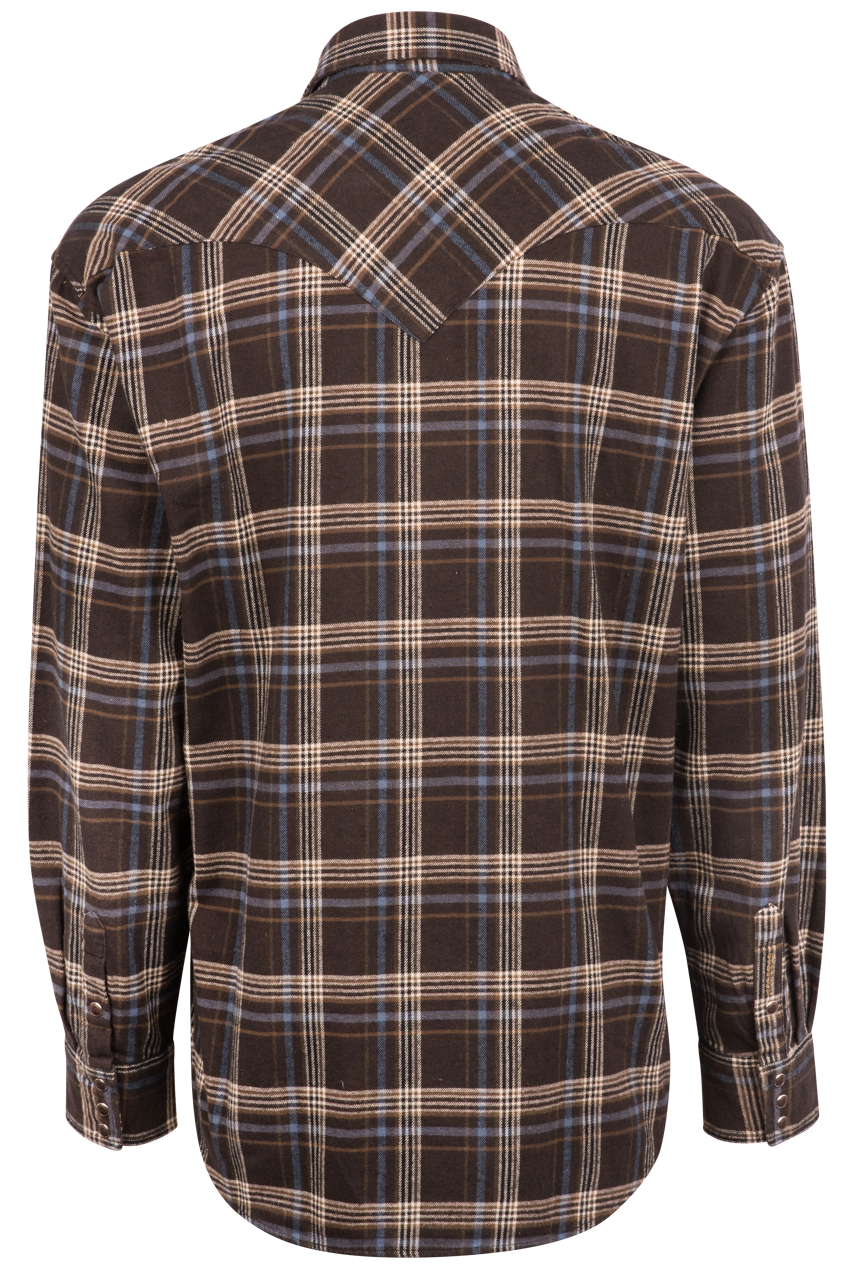 Stetson Men's Original Rugged Flannel Snap Front Shirt - Brown