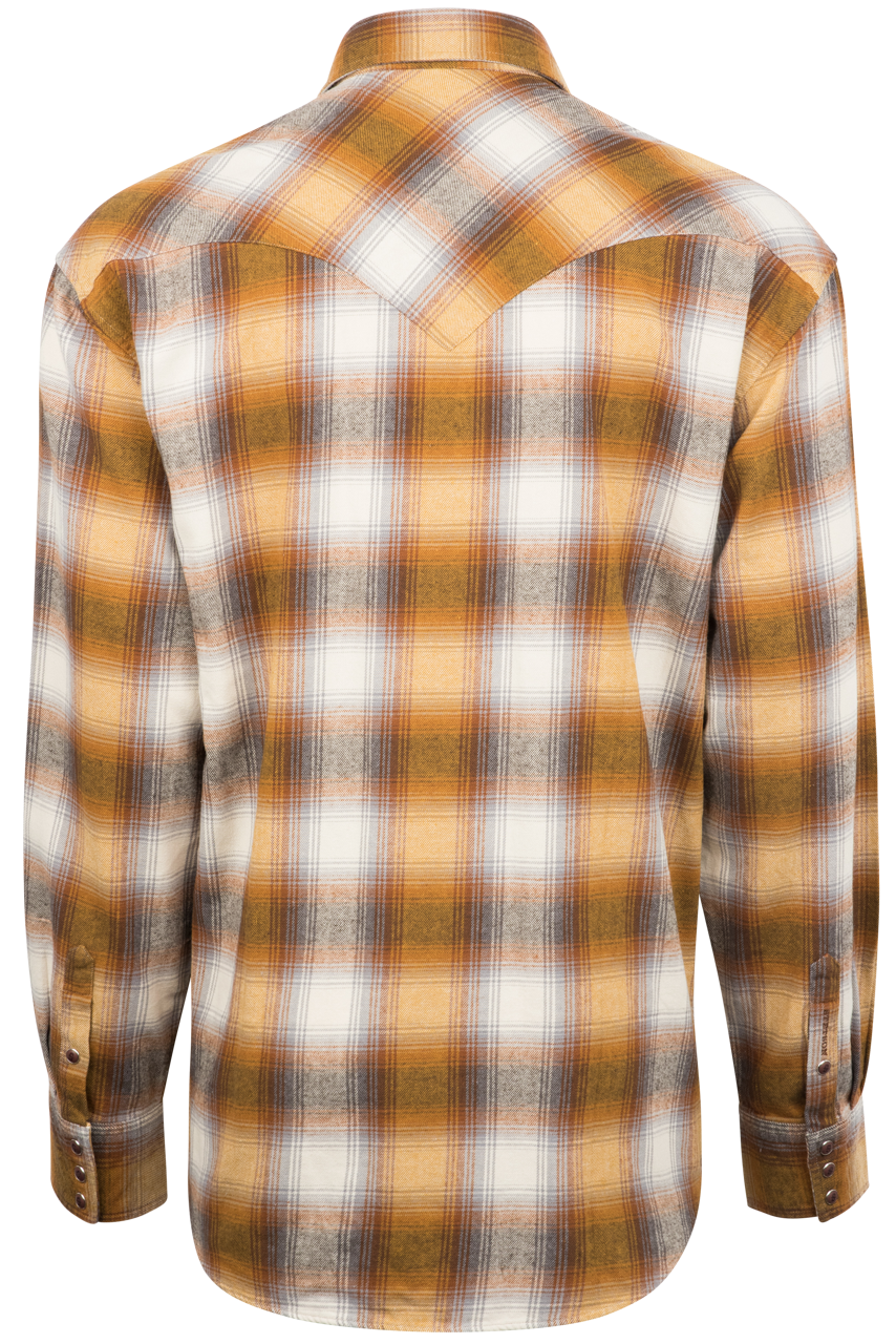 Stetson Men's Original Rugged Flannel Snap Front Shirt - Rust
