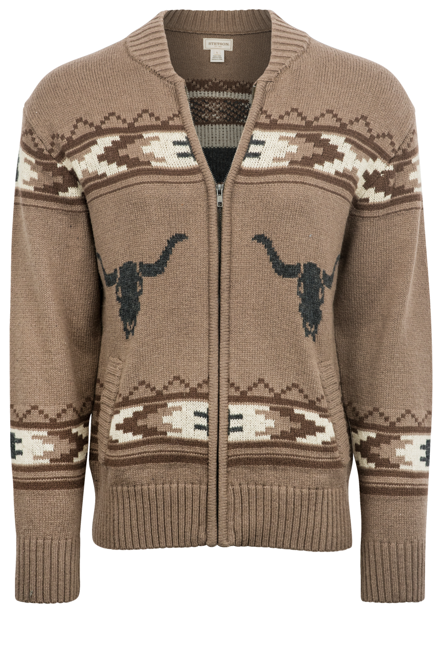 Mens western sales cardigan sweater