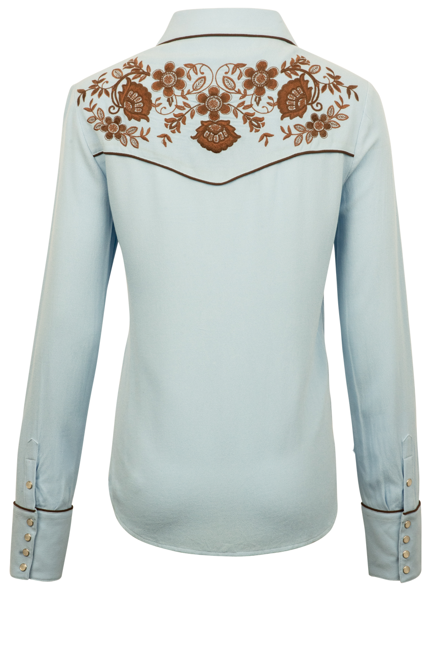 Stetson Women's Retro Blue Western Blouse