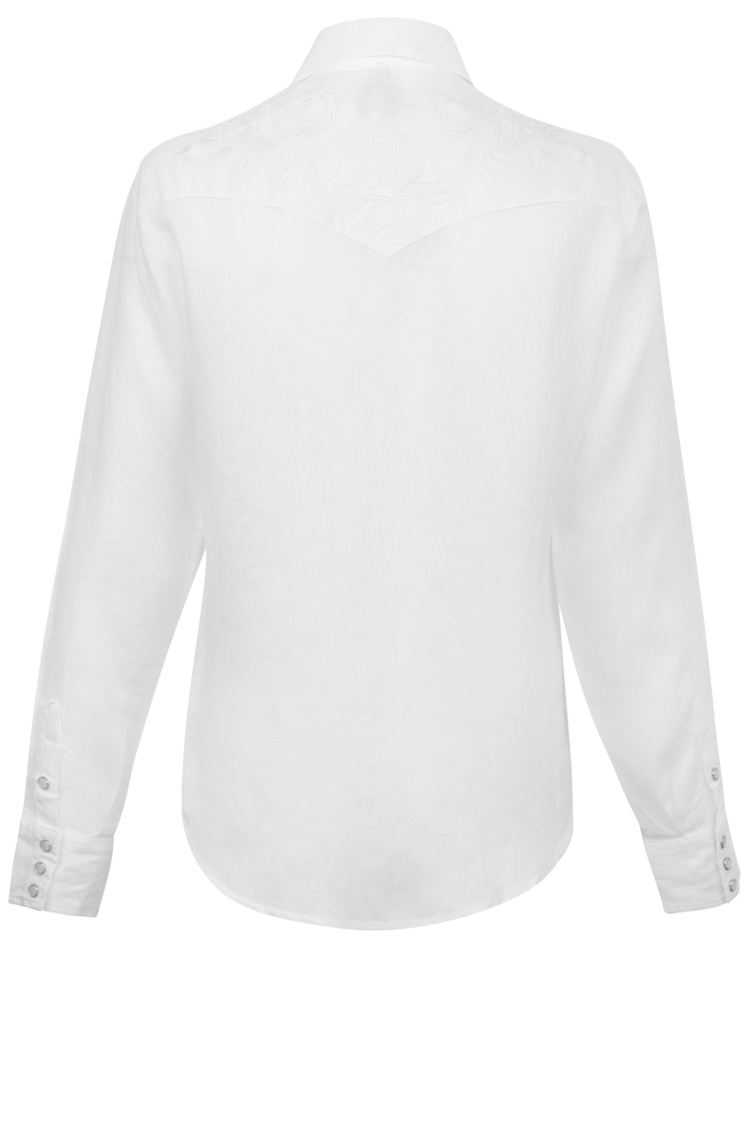 Stetson Women's Tonal Striped Linen Blouse