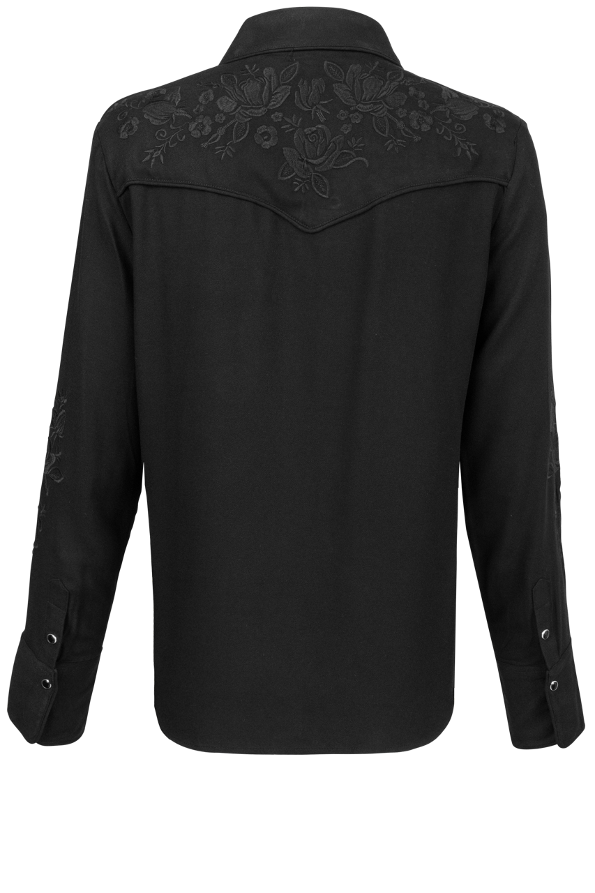 Stetson Women's Black Snap Front Blouse