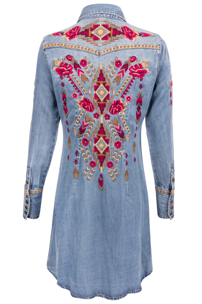 Stetson Women's Embroidered Denim Mini Dress