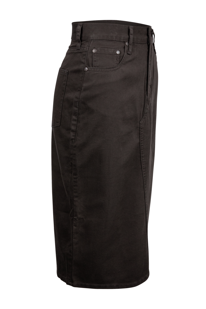 Stetson Women's Chocolate Denim Midi Skirt