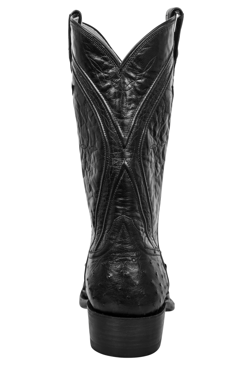 Rios of Mercedes Full Quill Ostrich Cowboy Boots - Black