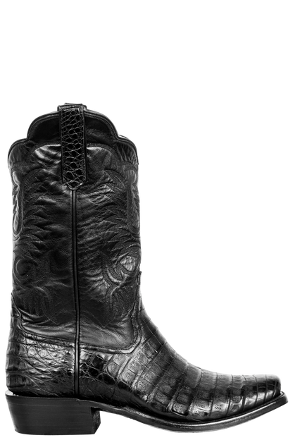 Rios of Mercedes Caiman Belly Cowboy Boots - Black