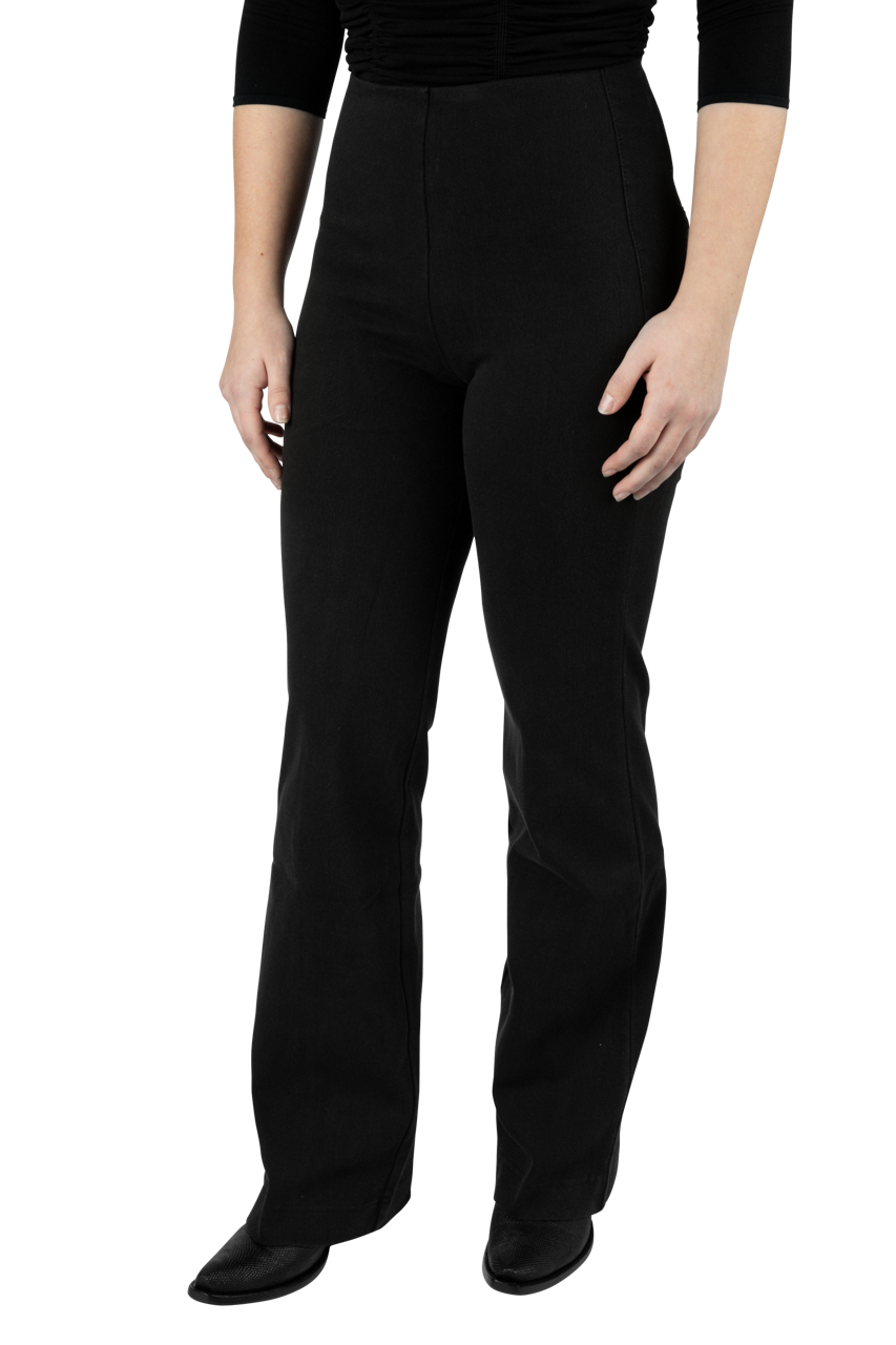 Lysse Solid Black Denim Trousers