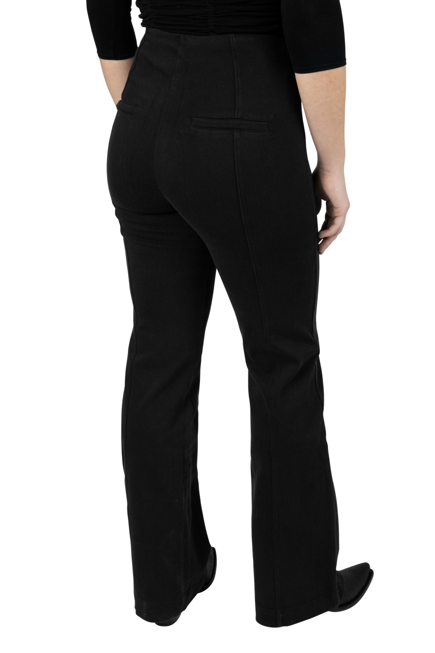 Lysse Solid Black Denim Trousers