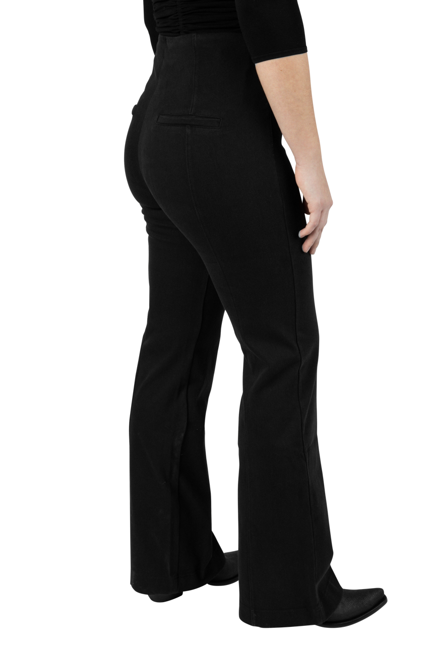 Lysse Solid Black Denim Trousers