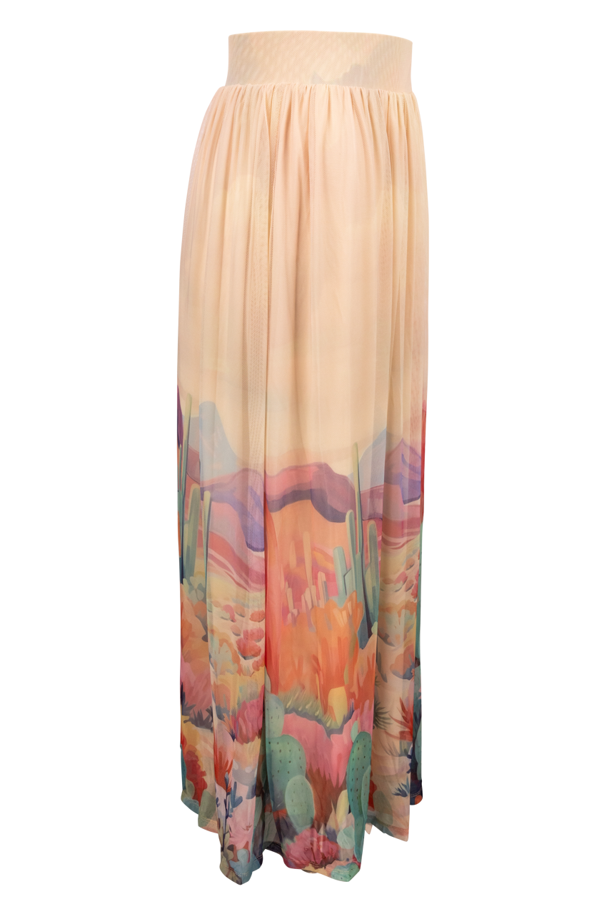 W.A.Y. Watercolor Cactus Skirt