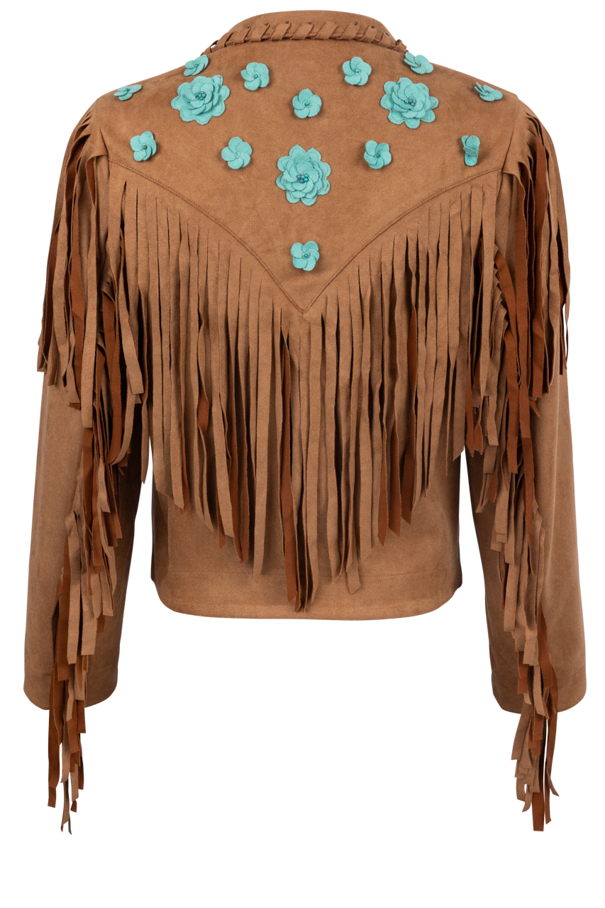 W.A.Y. Tan Suede Fringe Jacket