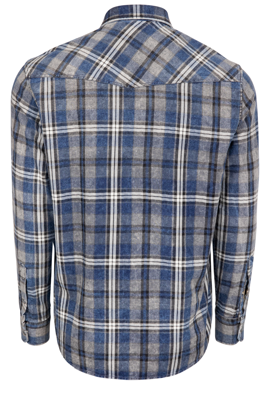 Garnet Snap Front Shirt - Steel Blue