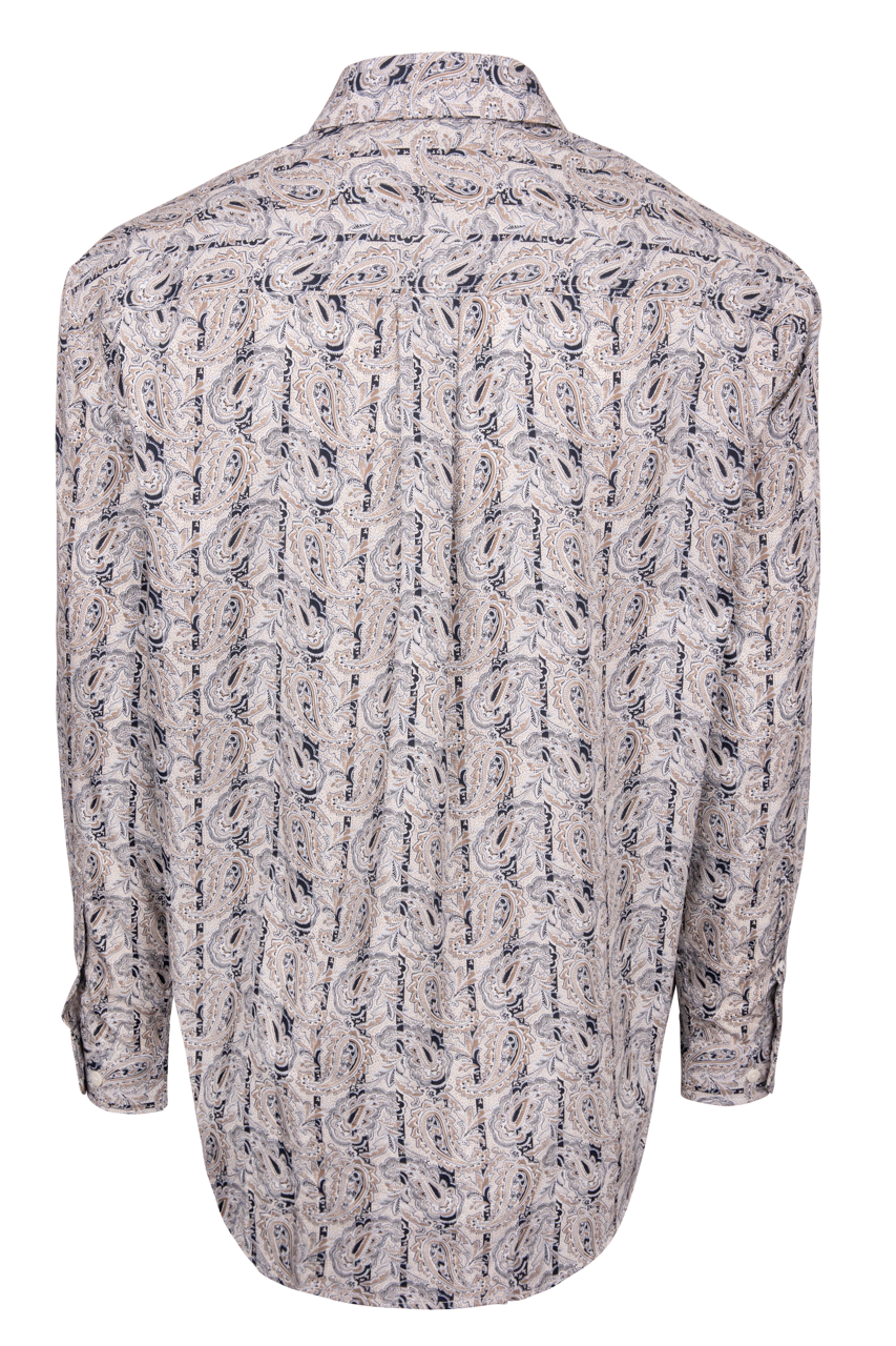 Cinch Paisley Print Button Down Shirt - Cream