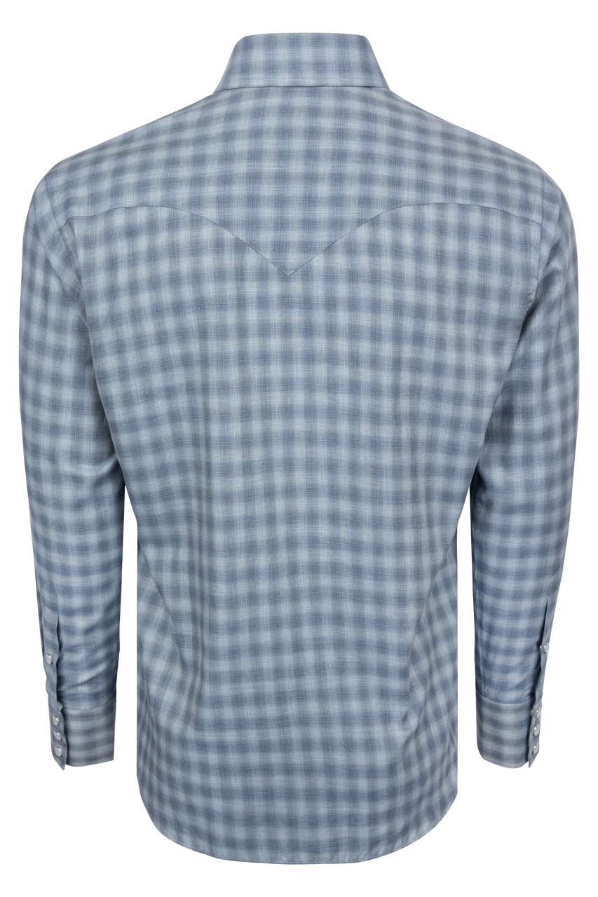 Lyle Lovett For Hamilton Blue Plaid Snap Shirt
