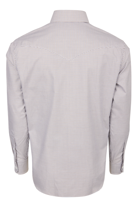 Pinto Ranch YY Collection Button Down Shirt - Brown Check - alternate view