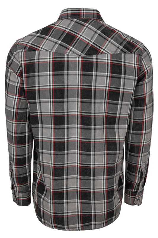 Pinto Ranch Plaid Western Snap Shirt - Black - alternate view