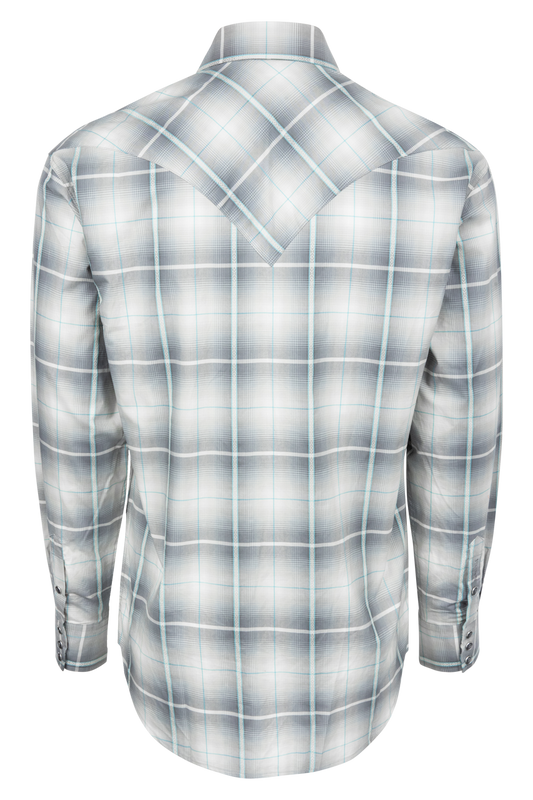 Stetson Men's Ombre Plaid Western Shirt - Grey - alternate view