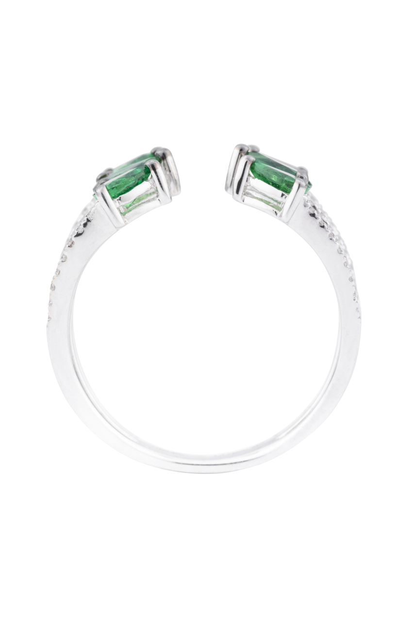 Open Emerald & Diamond Ring