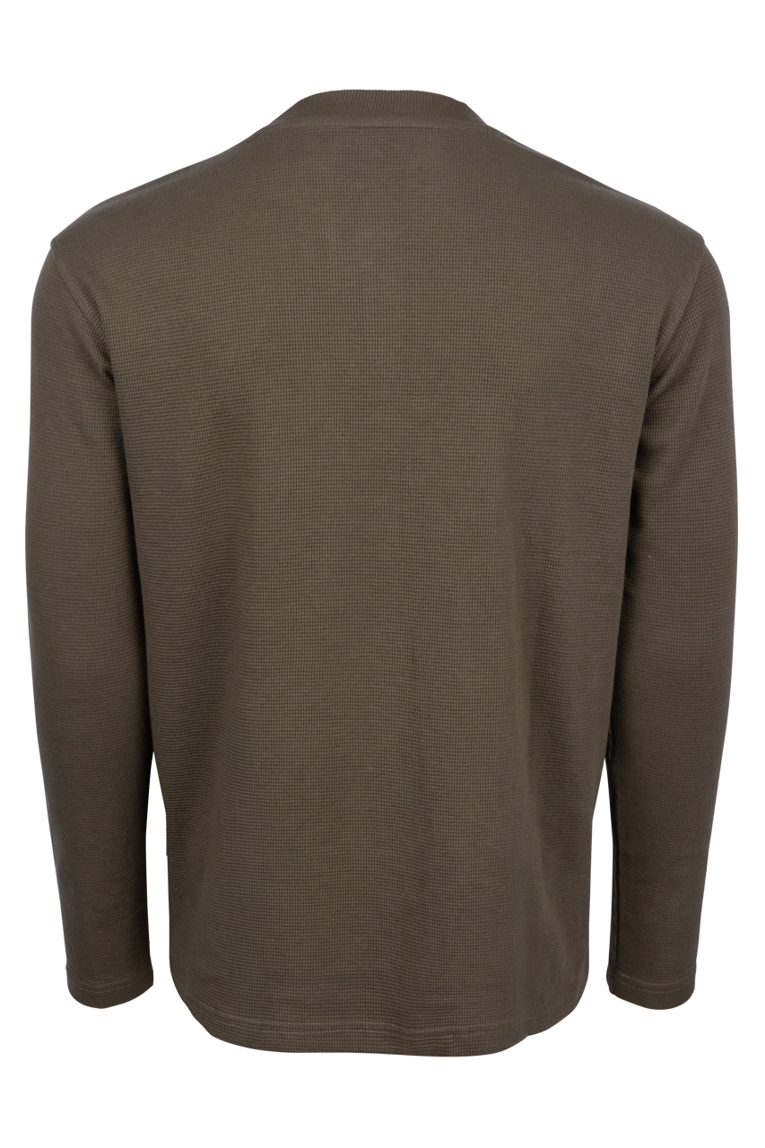 Texas Standard Waffle Henley - Agave Green