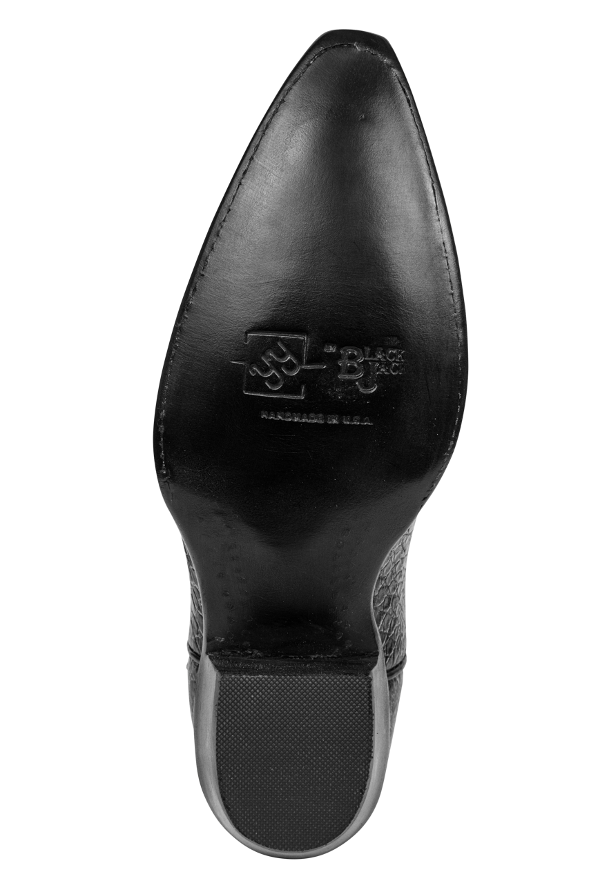 Black Jack Caiman Belly Cowboy Boots - Black Grey Stone