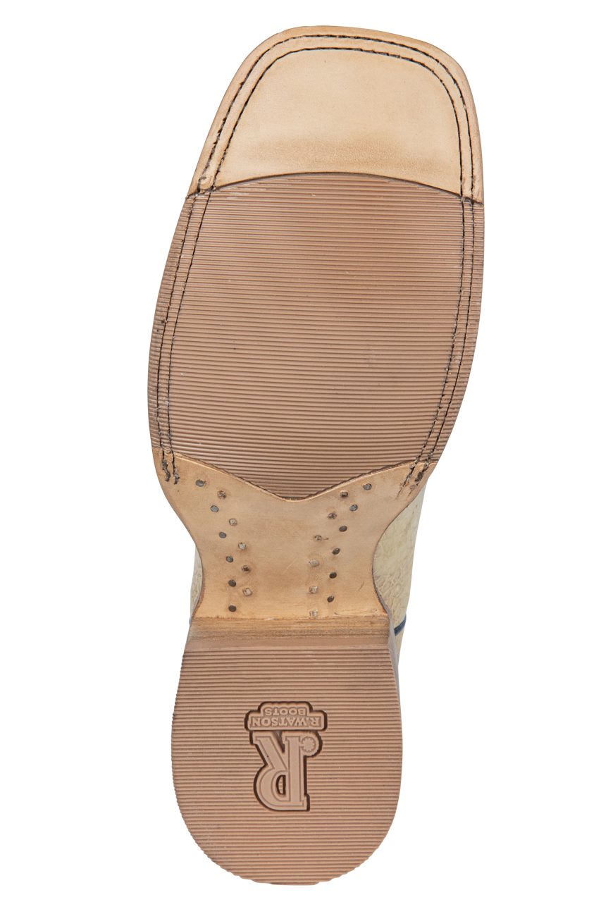 R. Watson Caiman Belly Cowboy Boots - Saddle