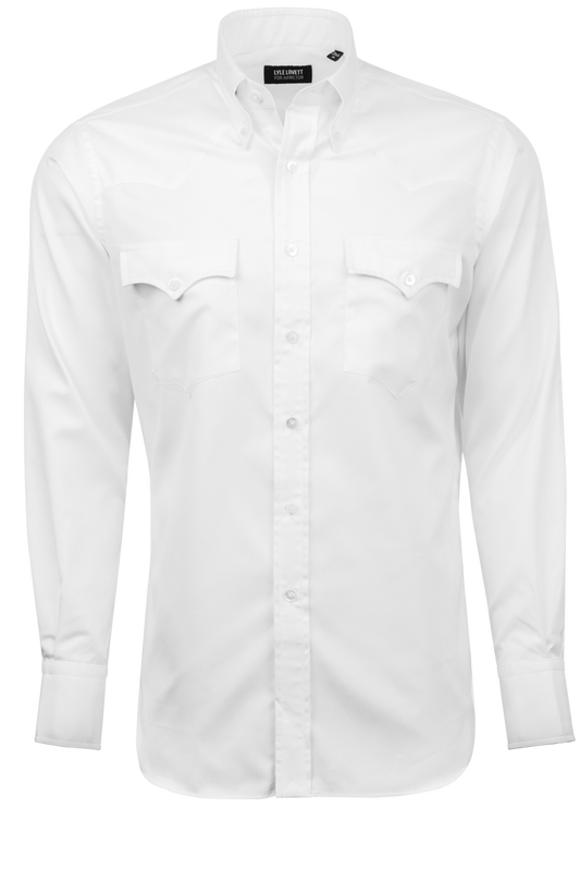 Lyle Lovett for Hamilton Royal Oxford Button-Front Shirt - Solid White