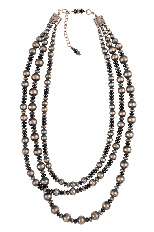 Navajo Pearl & Black Jade Necklace
